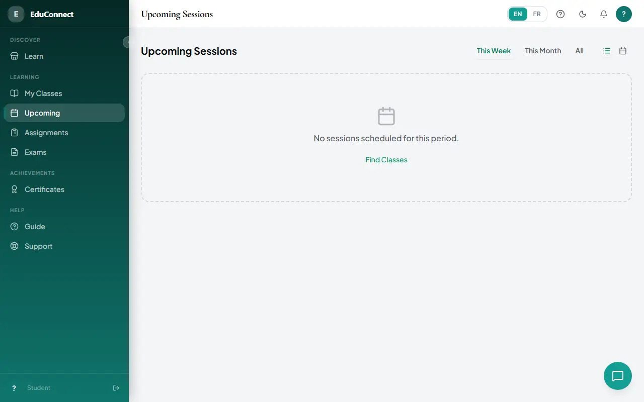 The Schedule page